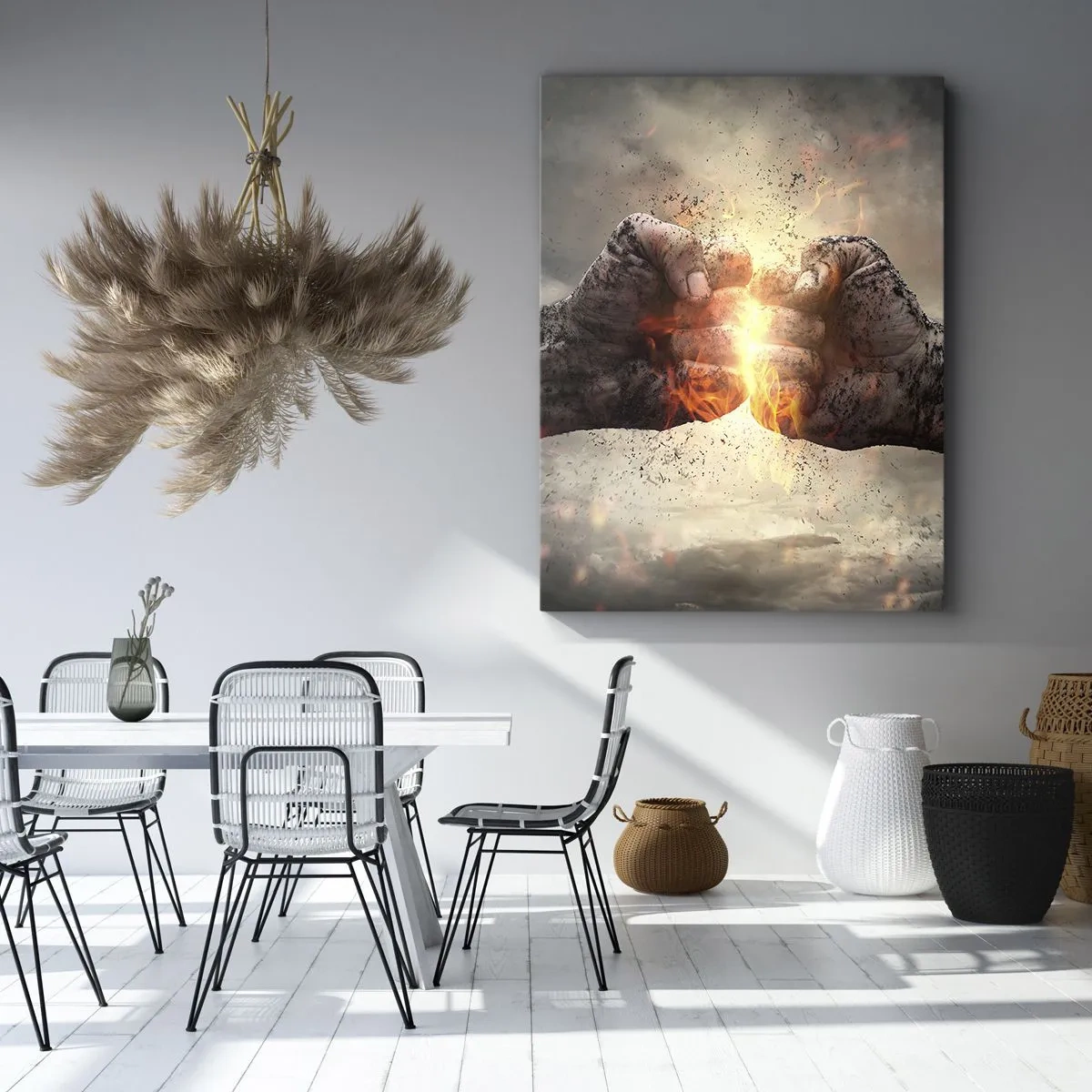 Bild auf Leinwand - Leinwandbild - Steh auf für einen Kampf - 45x80 cm