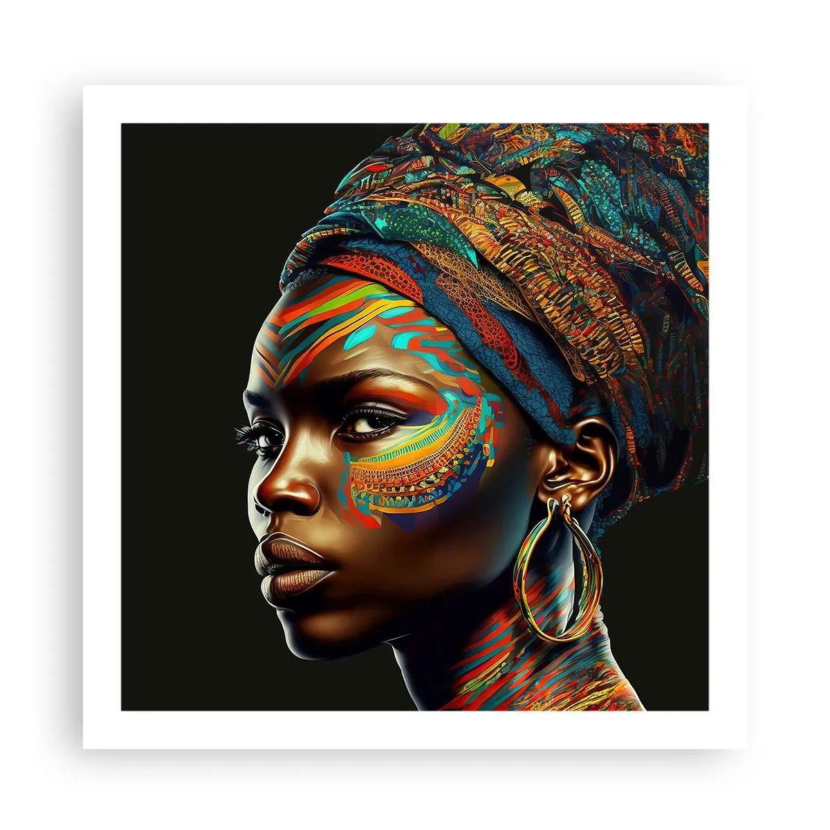 Poster - Afrikanische Königin - 60x60 cm