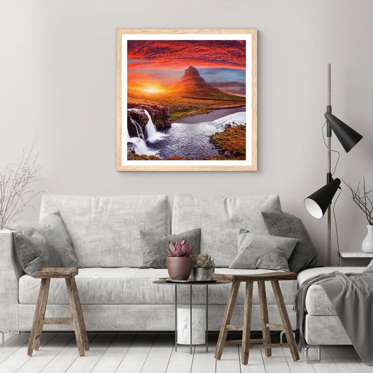Poster in einem Rahmen aus heller Eiche - Ein Blick auf Mittelerde - 30x30 cm