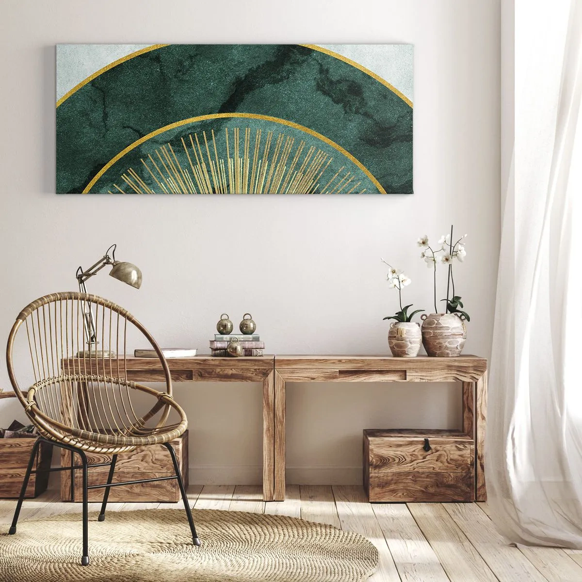 Bild auf Leinwand - Leinwandbild - Anderes Sonnensystem - 90x30 cm