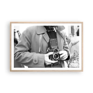 Poster in einem Rahmen aus heller Eiche - Retro-Stil - 91x61 cm