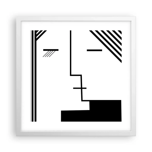 Poster in einem weißen Rahmen - Einfach ein Kuss - 40x40 cm