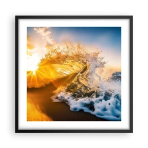 Poster in einem schwarzem Rahmen - Spaß im Sand - 50x50 cm