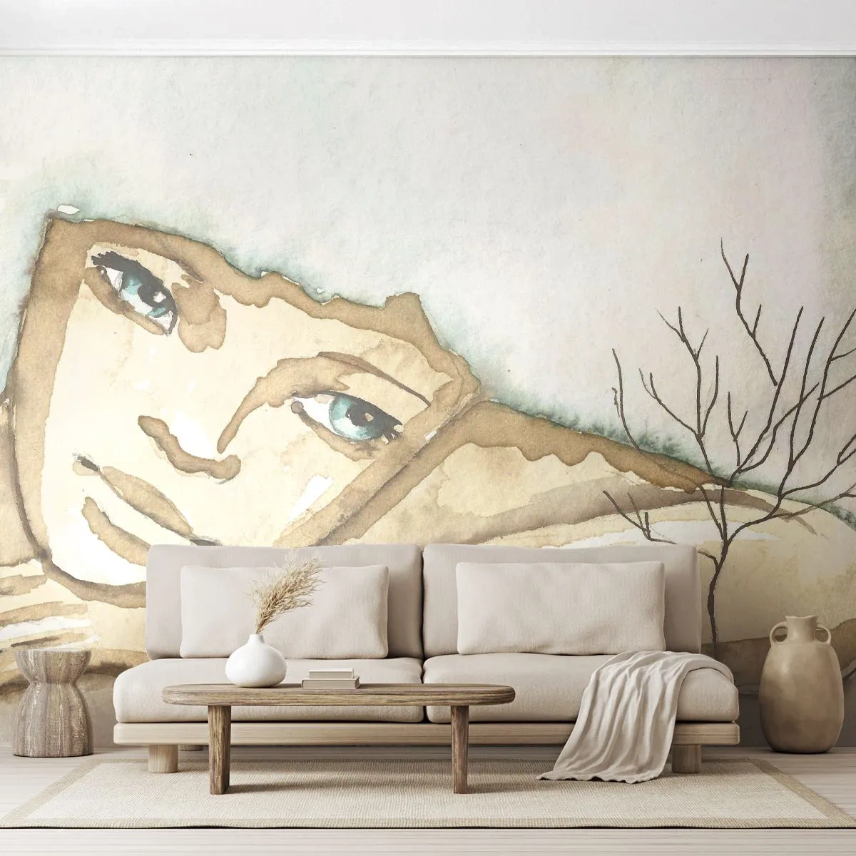 Fototapete Premium Sand - Der Baum der Poesie wächst aus der Stille - Märchen, Abstraktion, Für Kinder - 450x315 cm