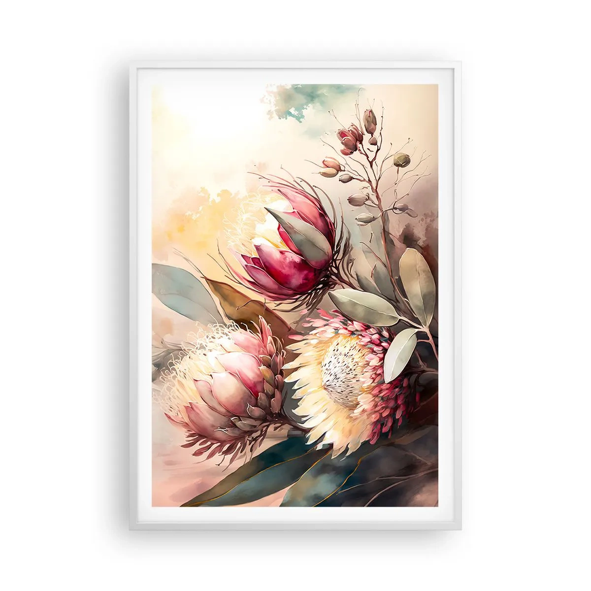 Poster in einem weißen Rahmen - Im Profil und en face - 70x100 cm