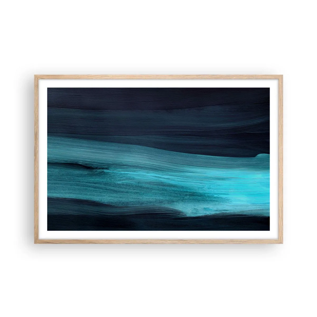 Poster in einem Rahmen aus heller Eiche - Gehen Sie mit dem Strom - 91x61 cm