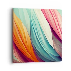 Bild auf Leinwand - Leinwandbild - Regenbogengewebe - 30x30 cm