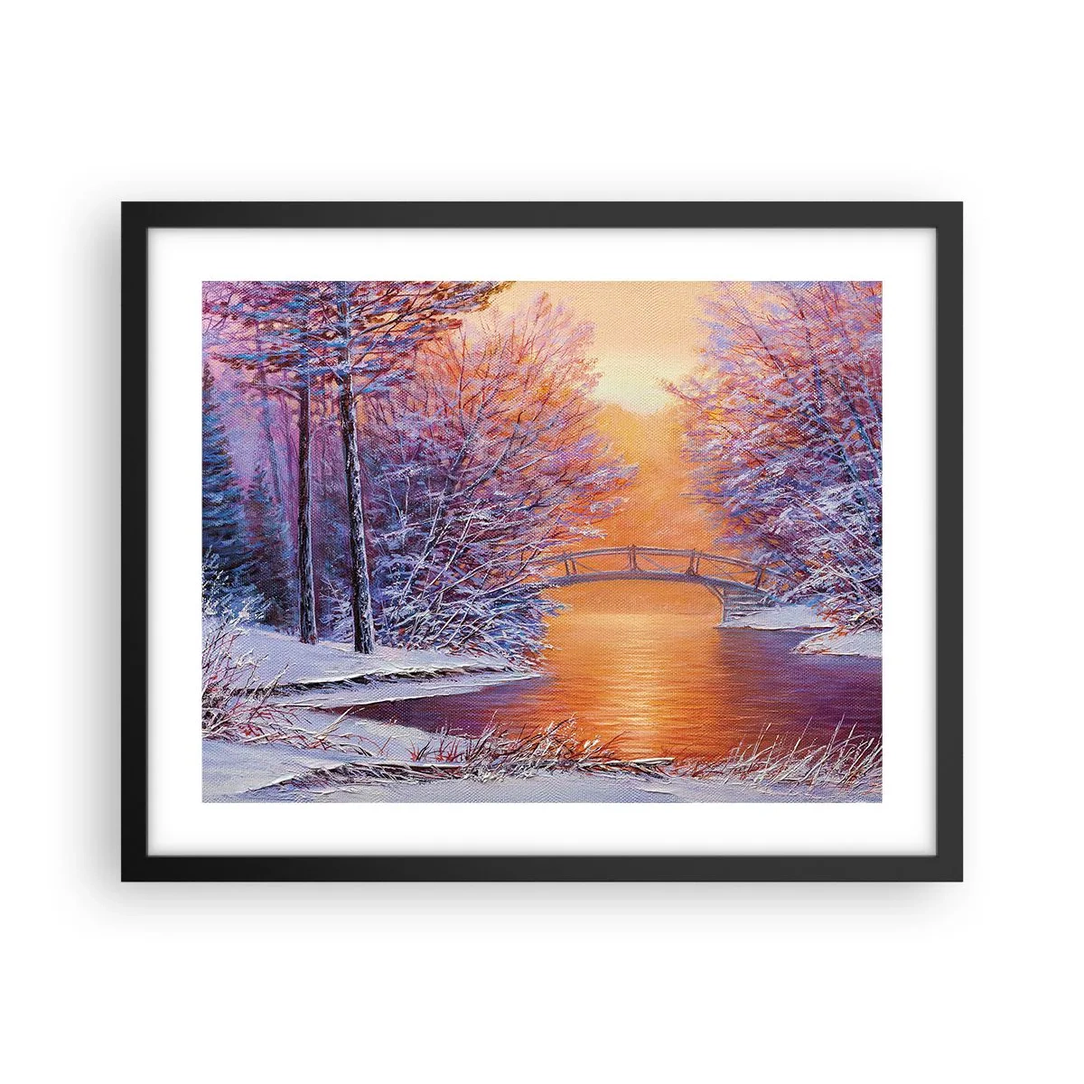 Poster in einem schwarzem Rahmen - Treffen wir uns hier - 50x40 cm