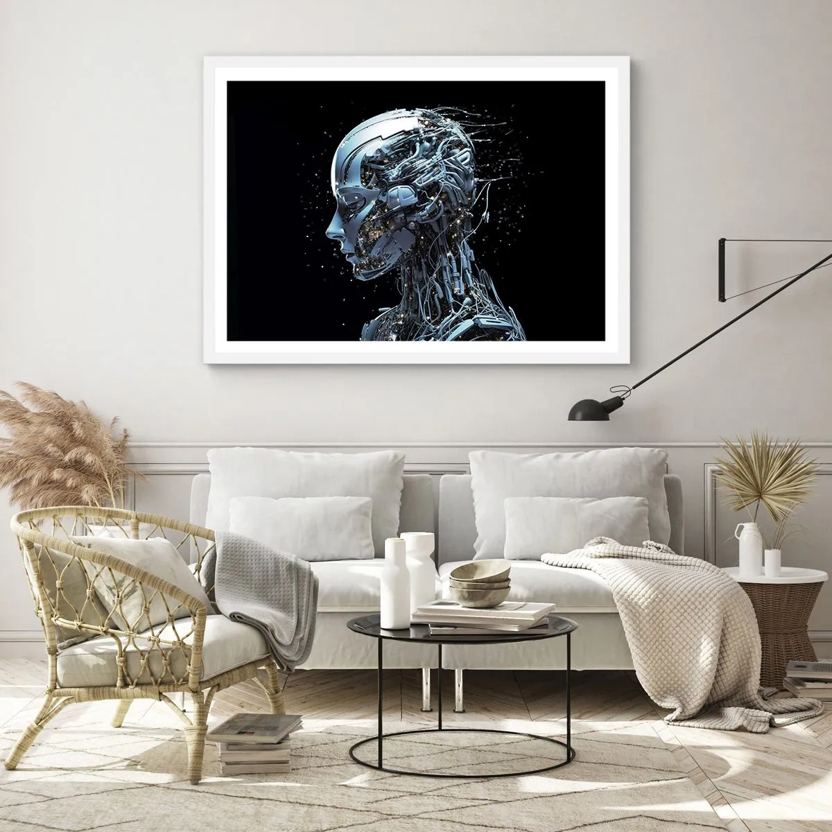 Poster in einem weißen Rahmen - Technologie ist eine Frau - 91x61 cm