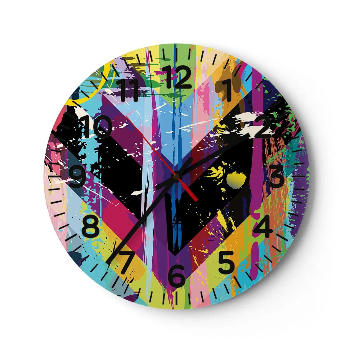 Wanduhr - Glasuhr - Von oben nach unten - 30x30 cm
