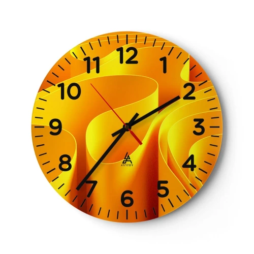 Wanduhr - Glasuhr - Wie Sonnenwellen - 30x30 cm