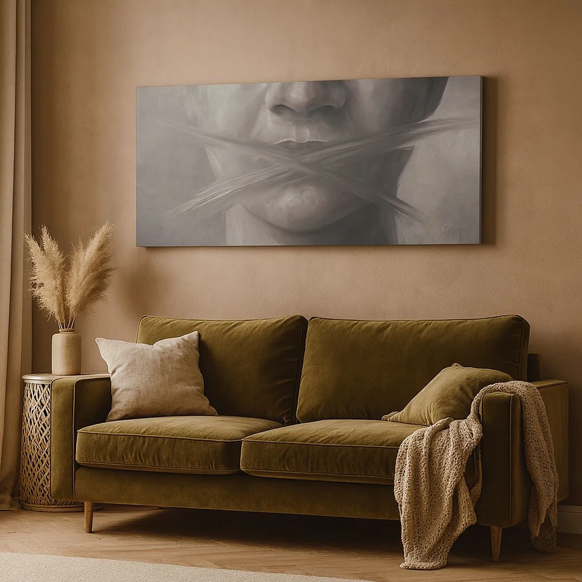 Bild auf Leinwand - Leinwandbild - Ohne ein Wort - 100x40 cm