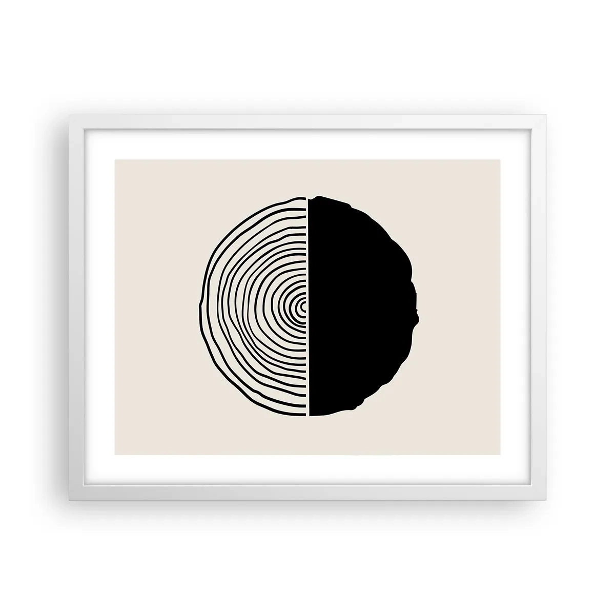 Poster in einem weißen Rahmen - Halb und halb - 50x40 cm