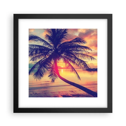 Poster in einem schwarzem Rahmen - Abend unter Palmen - 30x30 cm