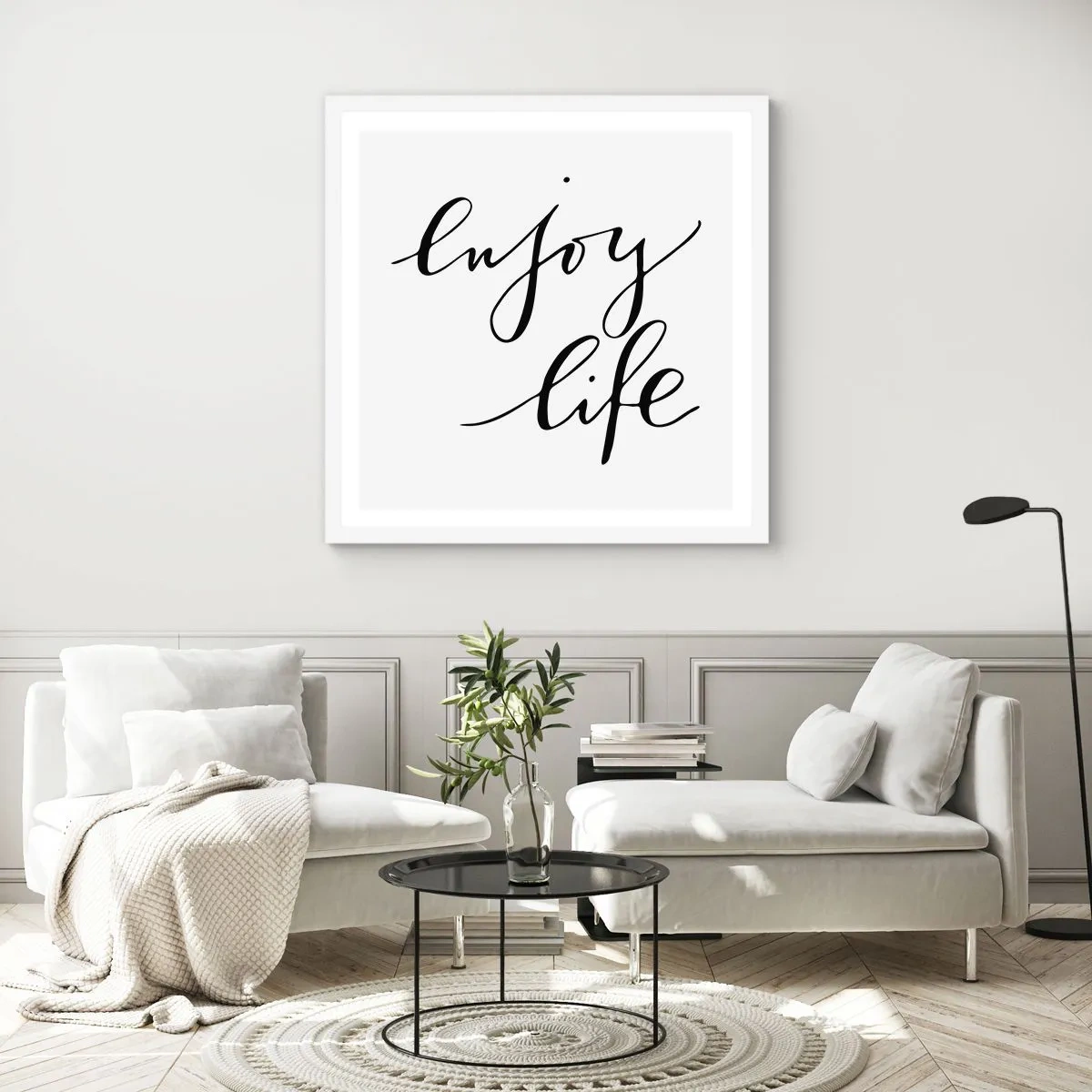 Poster in einem weißen Rahmen - Nichts hinzufügen… - 40x40 cm