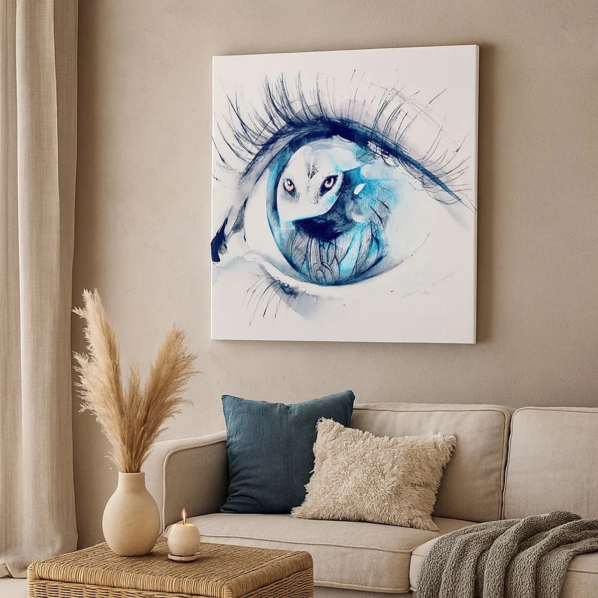 Bild auf Leinwand - Leinwandbild - Auge in Auge mit Wildheit - 30x30 cm