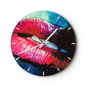 Wanduhr - Glasuhr - Sinnlich und verstörend - 40x40 cm