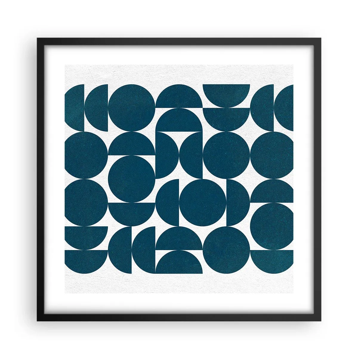 Poster in einem schwarzem Rahmen - Kreise und Halbkreise - 50x50 cm