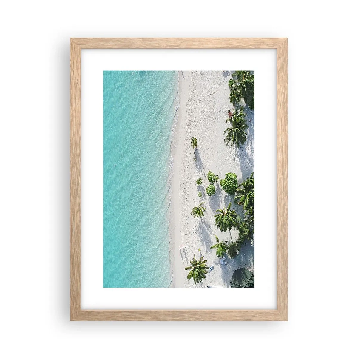 Poster in einem Rahmen aus heller Eiche - Urlaub im Paradies - 30x40 cm