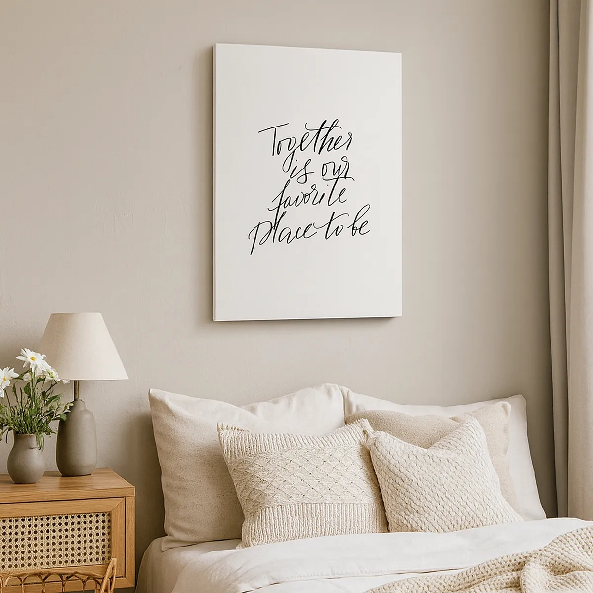 Bild auf Leinwand - Leinwandbild - Typografische Inschrift im eleganten Stil auf weißem Hintergrund - 50x70cm - Fühlst du das auch? - Moderne Wanddekoration für Wohnzimmer und Schlafzimmer ARTTOR
