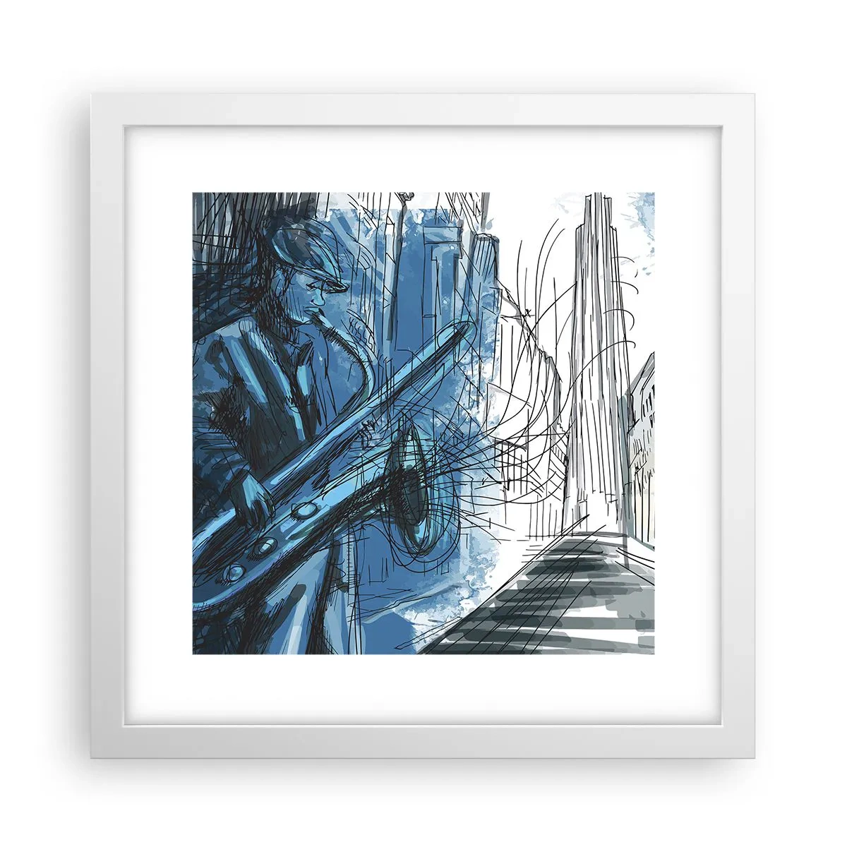 Poster in einem weißen Rahmen - Urbane Rhapsodie - 30x30 cm