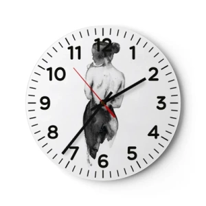 Wanduhr - Glasuhr - Bei ihr verschwindet die Welt - 40x40 cm
