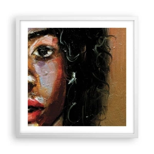 Poster in einem weißen Rahmen - Schwarz und Glanz - 50x50 cm