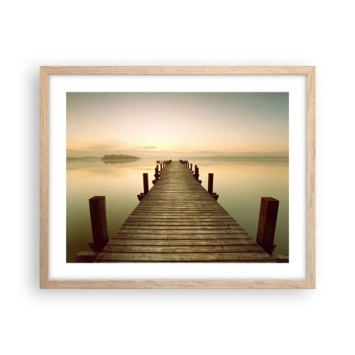 Poster in einem Rahmen aus heller Eiche - Tagesanbruch, Morgendämmerung, Licht - 50x40 cm