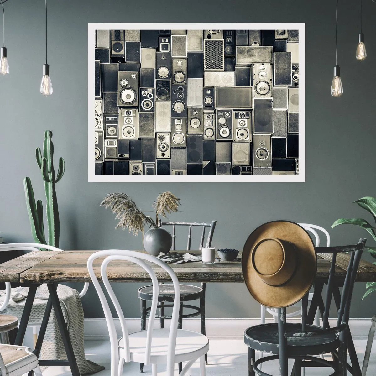 Poster - Lautsprecherkollektion im Retro-Stil - 100x70cm - Und es ist alles in Ordnung - Moderne Wanddekoration für Wohnzimmer und Schlafzimmer ARTTOR