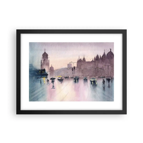 Poster in einem schwarzem Rahmen - Im regnerischen Dunst - 40x30 cm