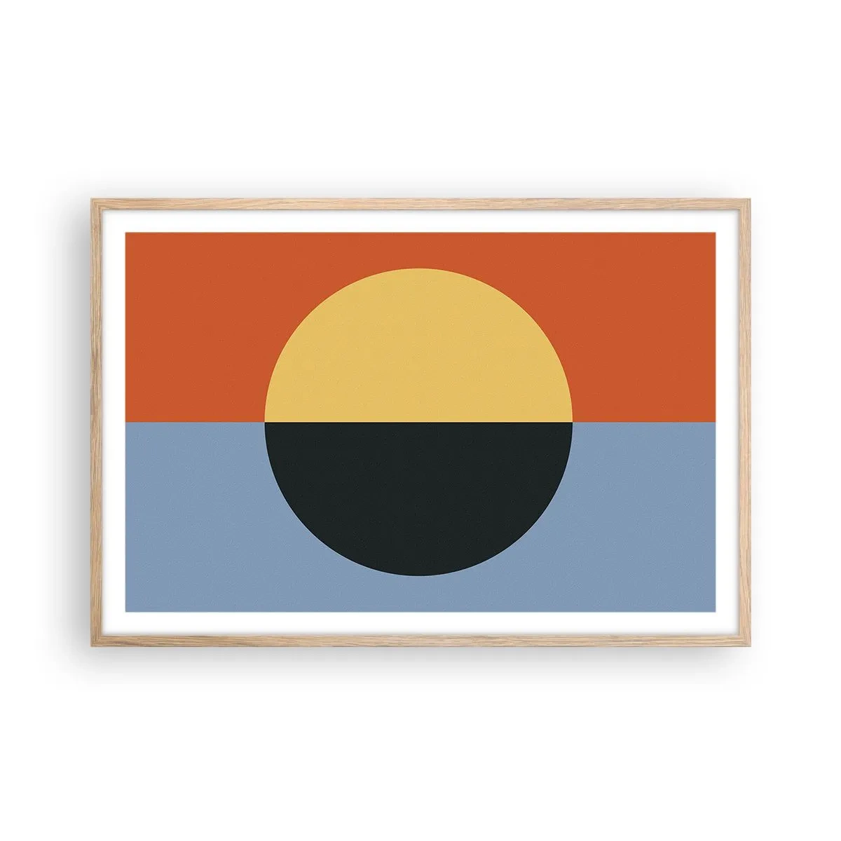 Poster in einem Rahmen aus heller Eiche - Eine Komposition aus Wärme und Kühle - 91x61 cm