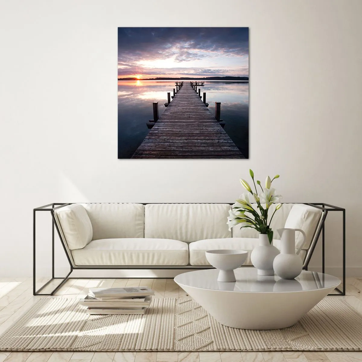 Glasbild - Bild auf glas - Eine stille Grenze zwischen Tag und Nacht - 30x30 cm