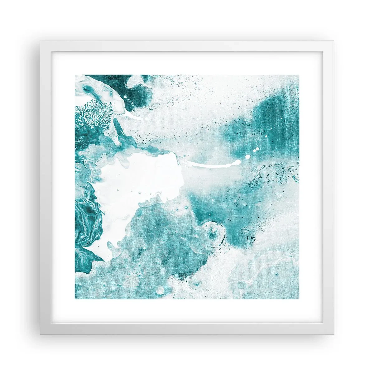 Poster in einem weißen Rahmen - Morast von Blau - 40x40 cm