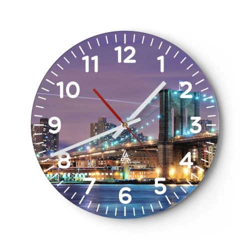 Wanduhr - Glasuhr - Seit vielen Jahren die Brooklyn Bridge - 30x30 cm