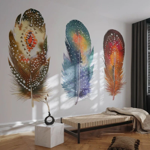 Fototapete Standard Eco - Rituale, Zeremonien, Geheimnisse - Vogelfeder, Vogel, Abstraktion - 350x256 cm