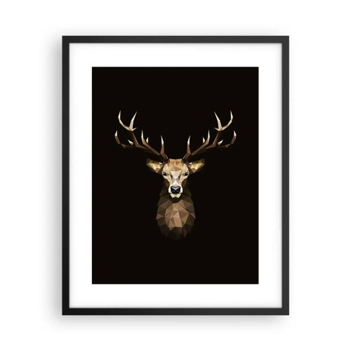 Poster in einem schwarzem Rahmen - Kubistischer Hirsch - 40x50 cm