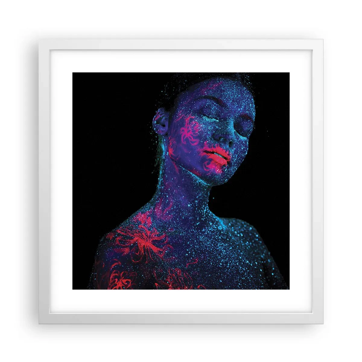 Poster in einem weißen Rahmen - Im Sternenstaub - 40x40 cm