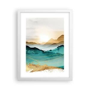 Poster in einem weißen Rahmen - Am Rande der Abstraktion – Landschaft - 30x40 cm