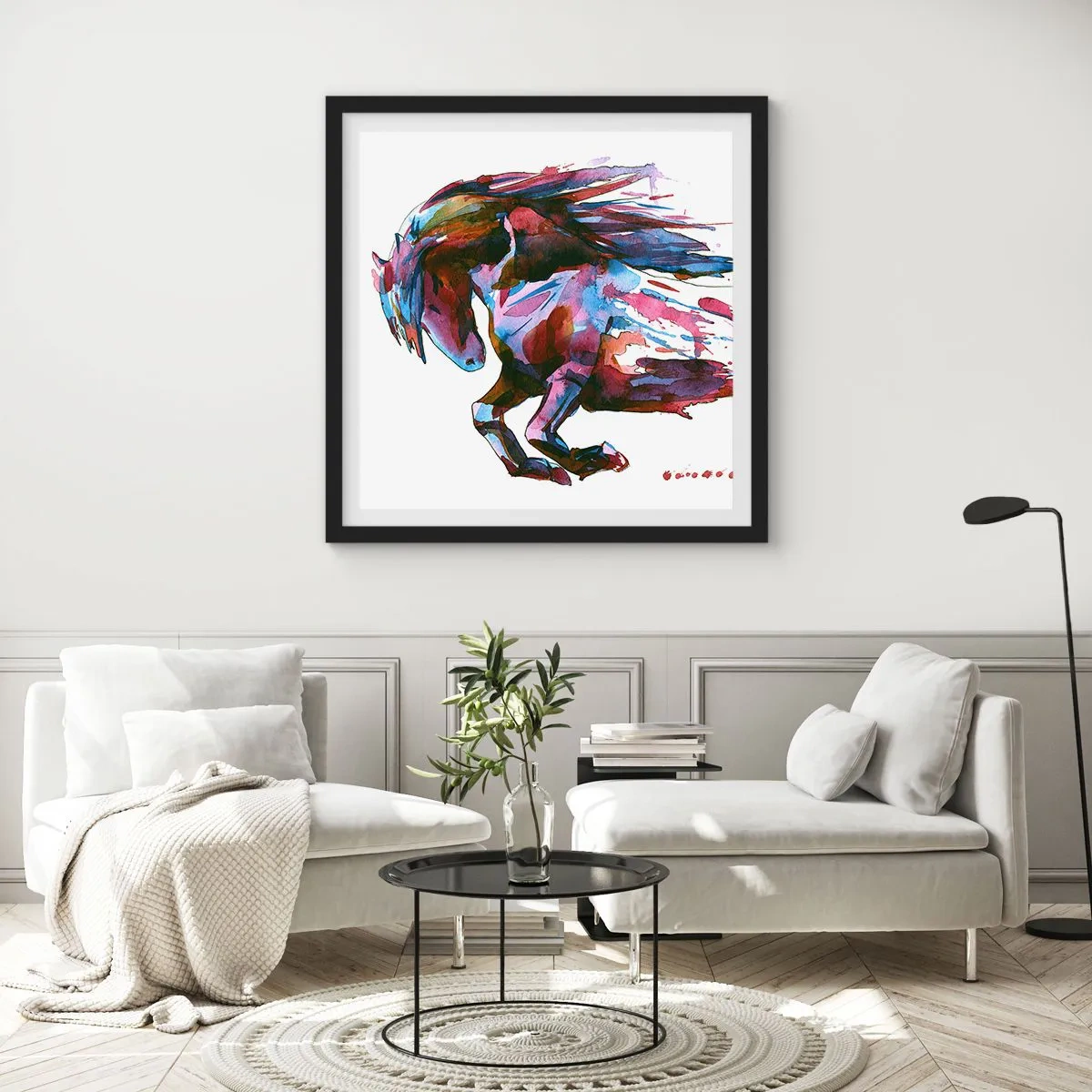 Poster in einem schwarzem Rahmen - In Verzückung - 40x40 cm