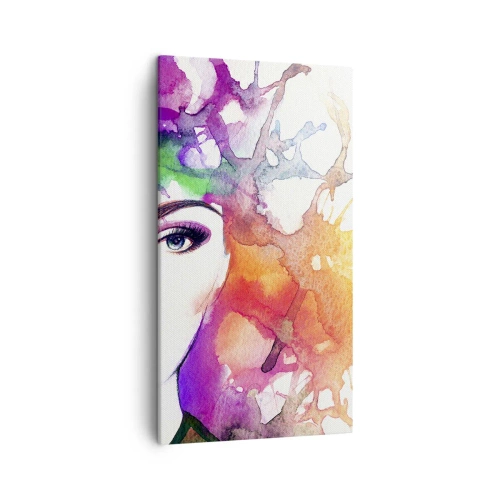 Bild auf Leinwand - Leinwandbild - Mit dem Kopf in den Wolken - 45x80 cm