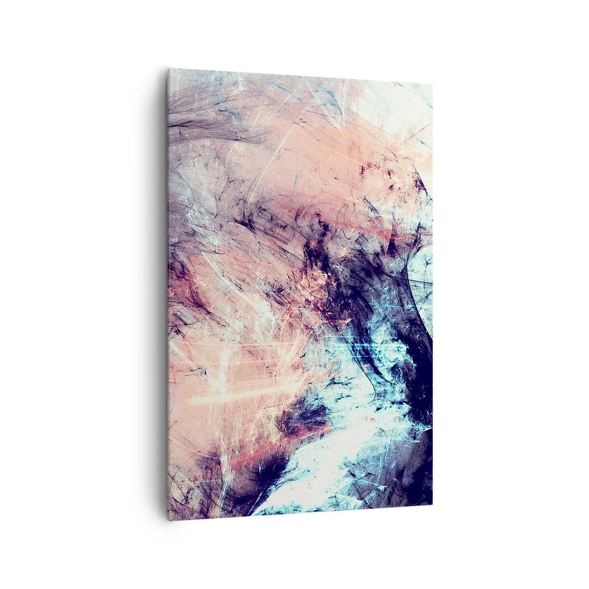 Bild auf Leinwand - Leinwandbild - Abstrakte Komposition in Pastelltönen und dunklen Tönen - 80x120cm - Fühle den Wind - Moderne Wanddekoration für Wohnzimmer und Schlafzimmer ARTTOR