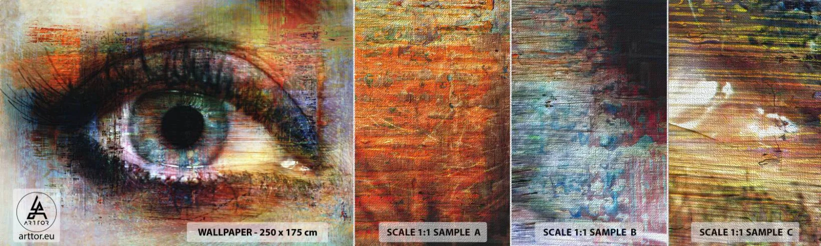 Fototapeten Muster Premium Canvas - Du kannst in die Seele sehen - Abstraktion, Auge, Stück - 100x30 cm