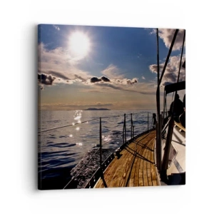 Bild auf Leinwand - Leinwandbild - Der Sonne entgegen segeln - 30x30 cm