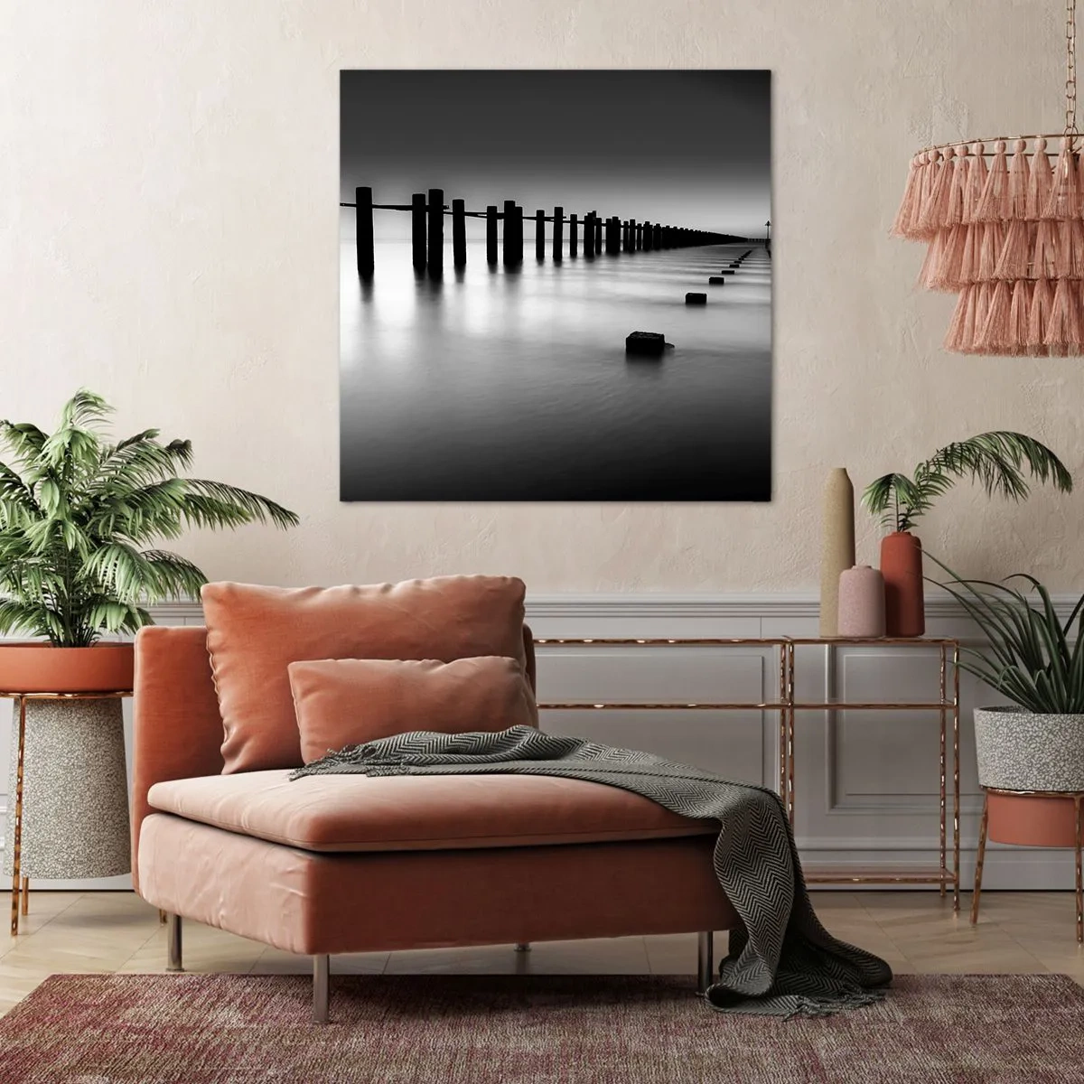 Bild auf Leinwand - Leinwandbild - Graue Distanz im Nebel - 50x50 cm