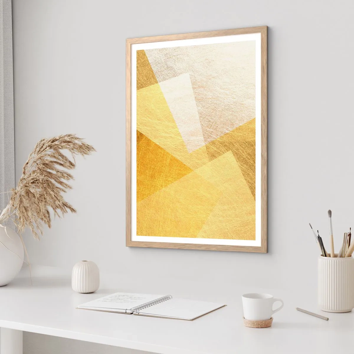 Poster in einem Rahmen aus heller Eiche - Geometriewetter - 30x40 cm