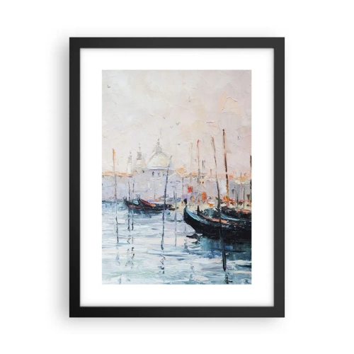 Poster in einem schwarzem Rahmen - Hinter dem Wasser, hinter dem Nebel - 30x40 cm
