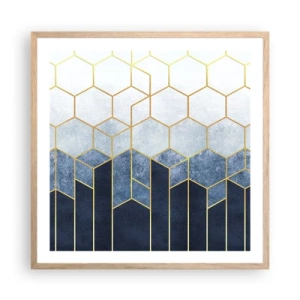 Poster in einem Rahmen aus heller Eiche - Komposition im synkopischen Rhythmus - 60x60 cm