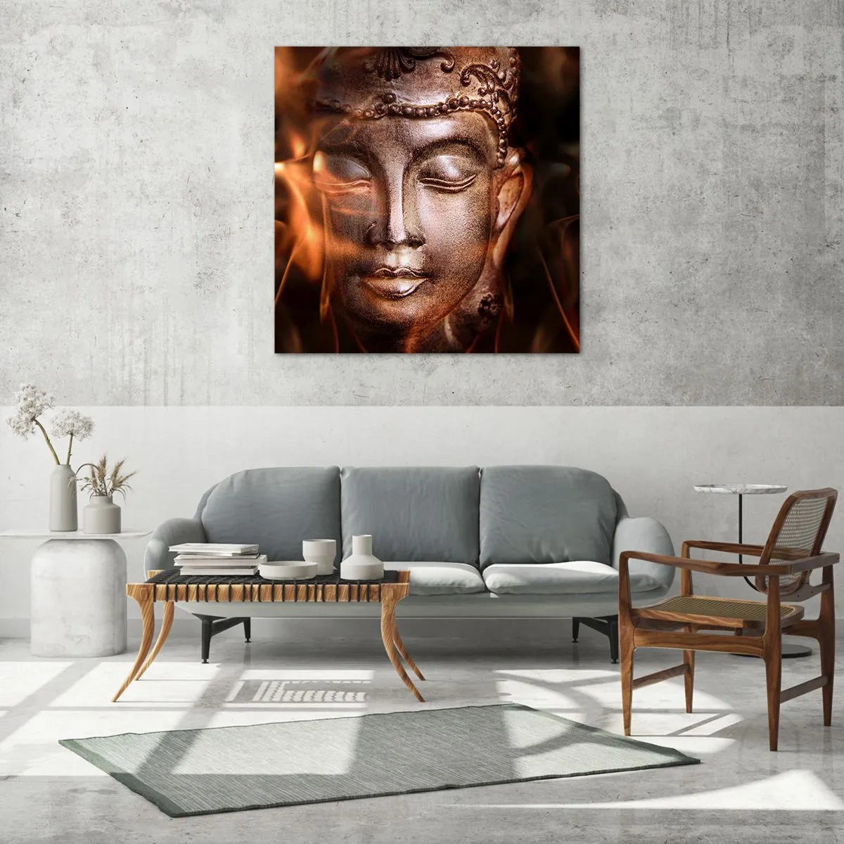 Glasbild - Bild auf glas - Es existiert nur hier und jetzt - 60x60 cm