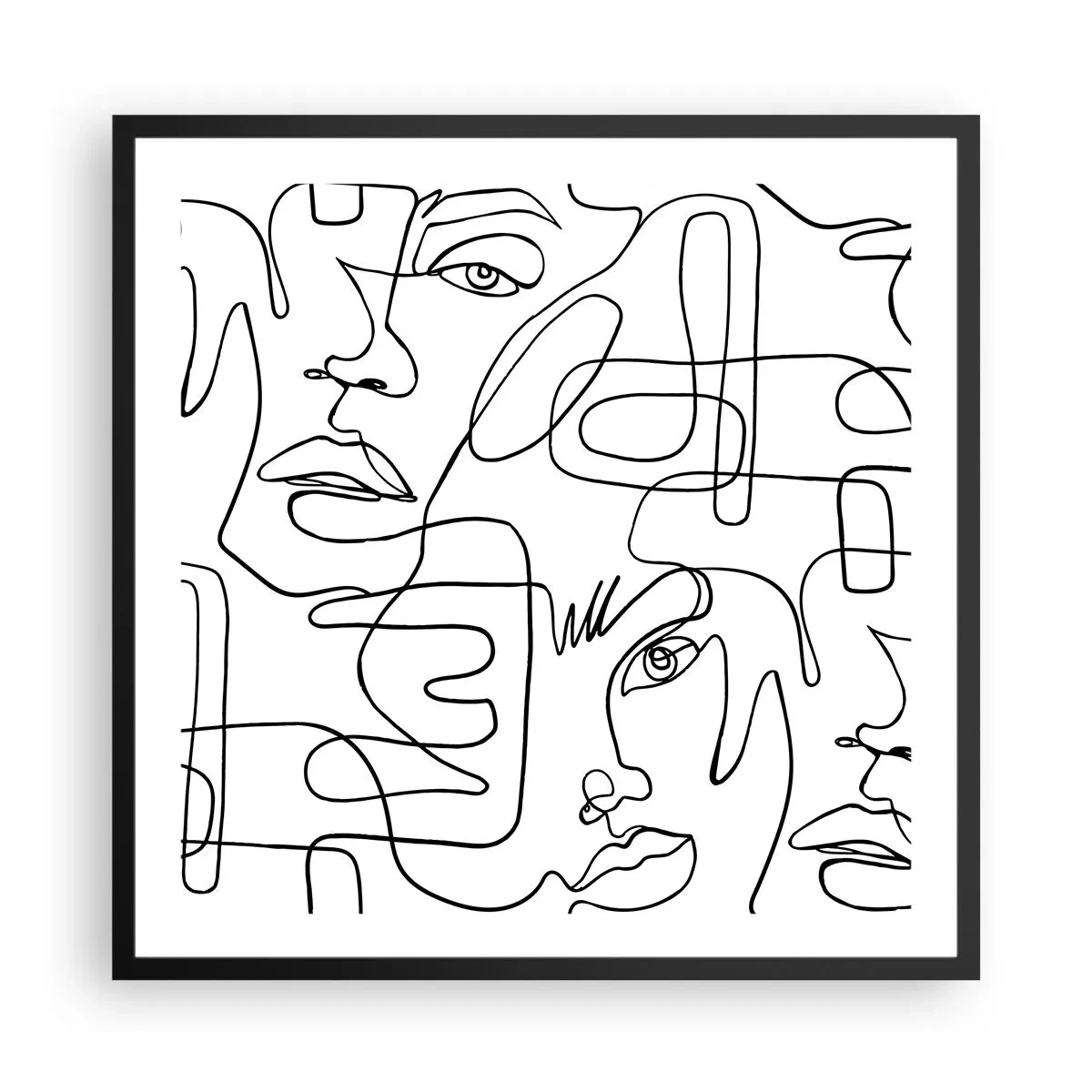 Poster in einem schwarzem Rahmen - In verworrenen Gefühlen - 60x60 cm