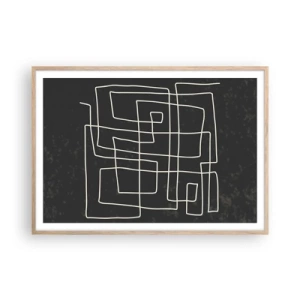 Poster in einem Rahmen aus heller Eiche - Nicht so einfach - 100x70 cm